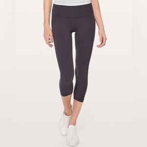 Lululemon Align Crop 21” Dark Shadow Gray Blue Size 4 Nulu Leggings